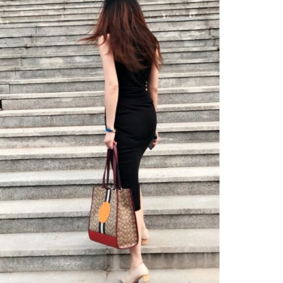 Coach 1917 Dempsey Tote In Signature Jacquard With Stripe And Coach Patch - Picture 2 of 10